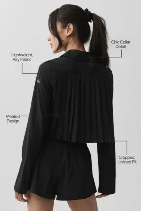 Cropped Unmatched Långärmat – Svart
