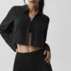 Cropped Unmatched Långärmat – Svart