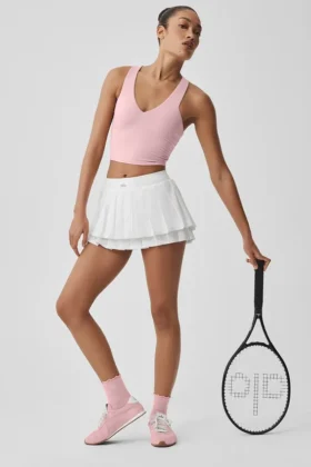 Damstrumpor med Lettuce Edge-kant – Vintage Pink