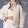 Darling Stickat Puffer – Elfenben