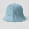 Denimstickad cloche - himmelsblå/mörk himmelsblå