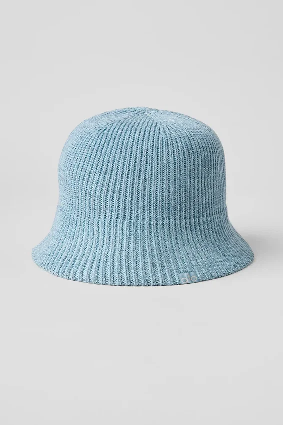 Denimstickad cloche - himmelsblå/mörk himmelsblå