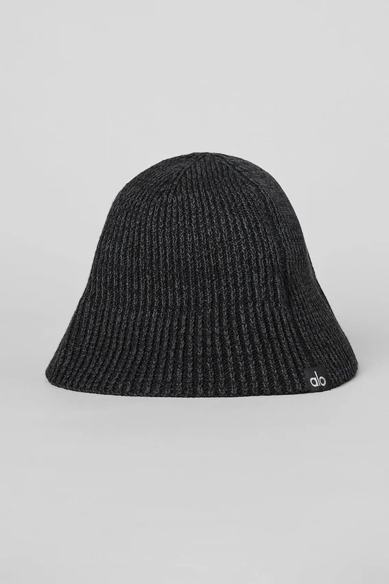 Denimstickad cloche – svart/antracit