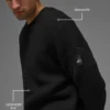Domain Rib Knit Crew Sweater – Svart