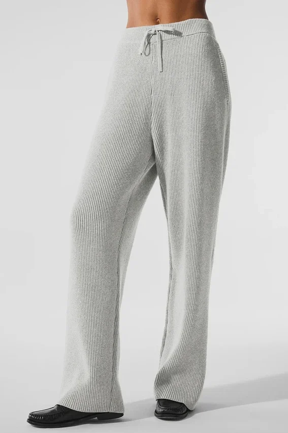 Domain Rib Knit Mjukisbyxor – Athletic Heather Grey