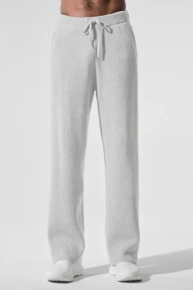 Domain Rib Knit Mjukisbyxor – Athletic Heather Grey