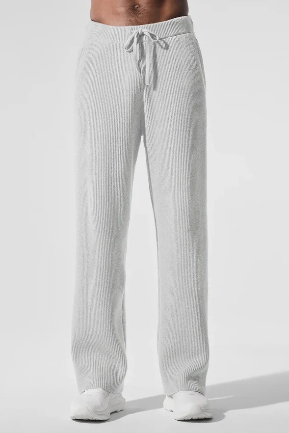 Domain Rib Knit Mjukisbyxor – Athletic Heather Grey