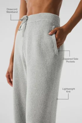 Domain Rib Knit Mjukisbyxor – Athletic Heather Grey