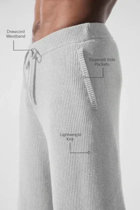 Domain Rib Knit Mjukisbyxor – Athletic Heather Grey
