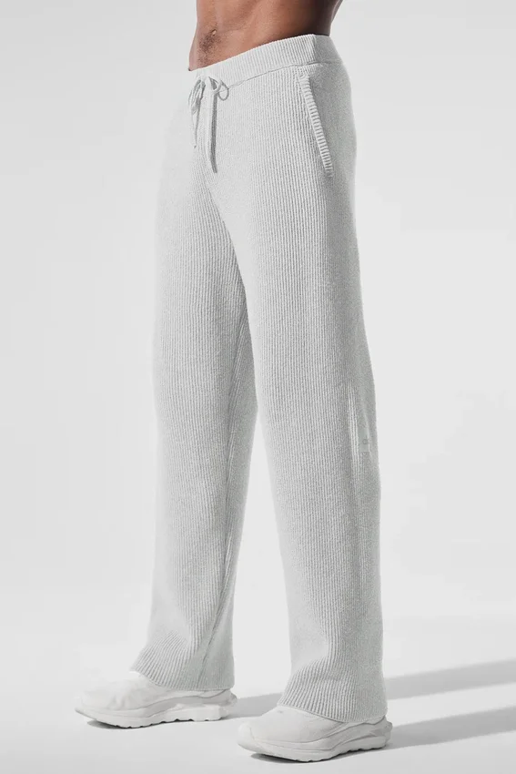 Domain Rib Knit Mjukisbyxor – Athletic Heather Grey