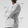 Domain ribbstickad tröja med rund hals – Athletic Heather Grey