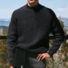 Domain Shift Rib Knit 1/4 Zip-tröja – Anthracite