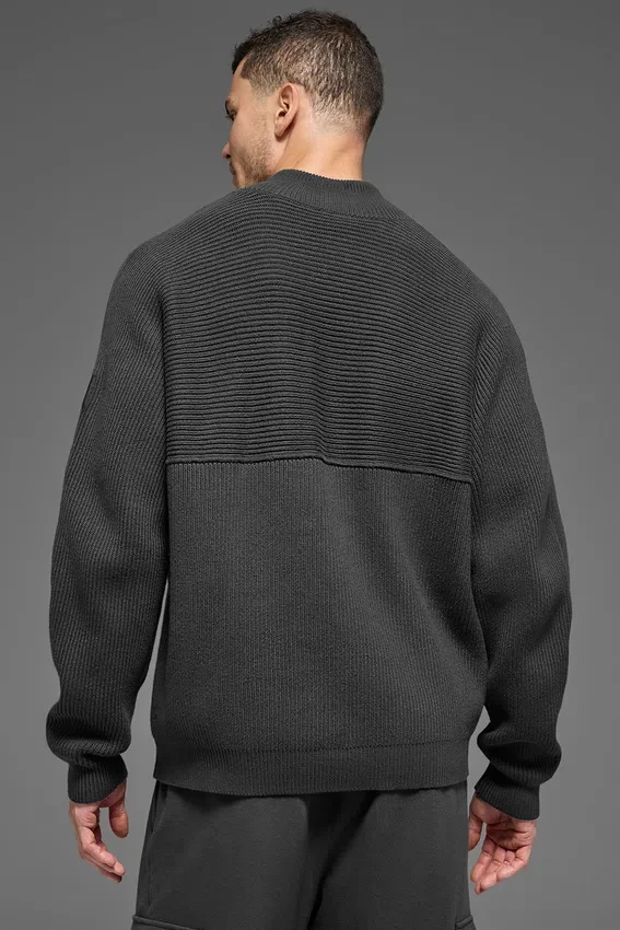 Domain Shift Rib Knit 1/4 Zip-tröja – Anthracite