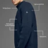 Domain Shift Rib Knit 1/4 Zip-tröja – marinblå