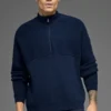 Domain Shift Rib Knit 1/4 Zip-tröja – marinblå