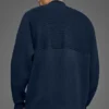 Domain Shift Rib Knit 1/4 Zip-tröja – marinblå