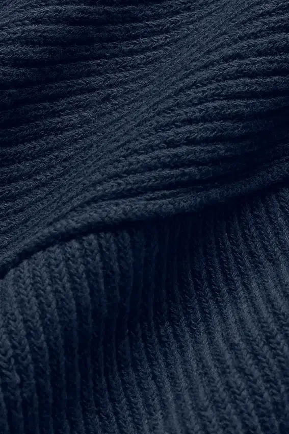 Domain Shift Rib Knit 1/4 Zip-tröja – marinblå