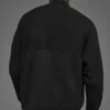 Domain Shift Rib Knit 1/4 Zip-tröja – Svart