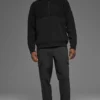 Domain Shift Rib Knit 1/4 Zip-tröja – Svart