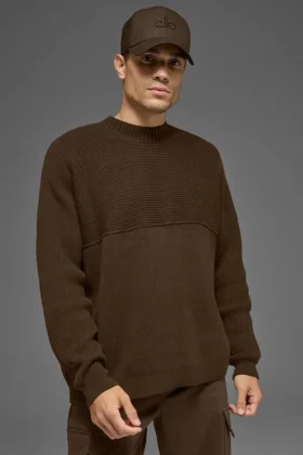 Domain Shift Rib Knit Stickat Crew – Espresso