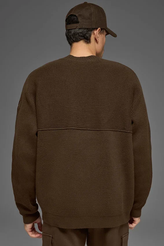 Domain Shift Rib Knit Stickat Crew – Espresso
