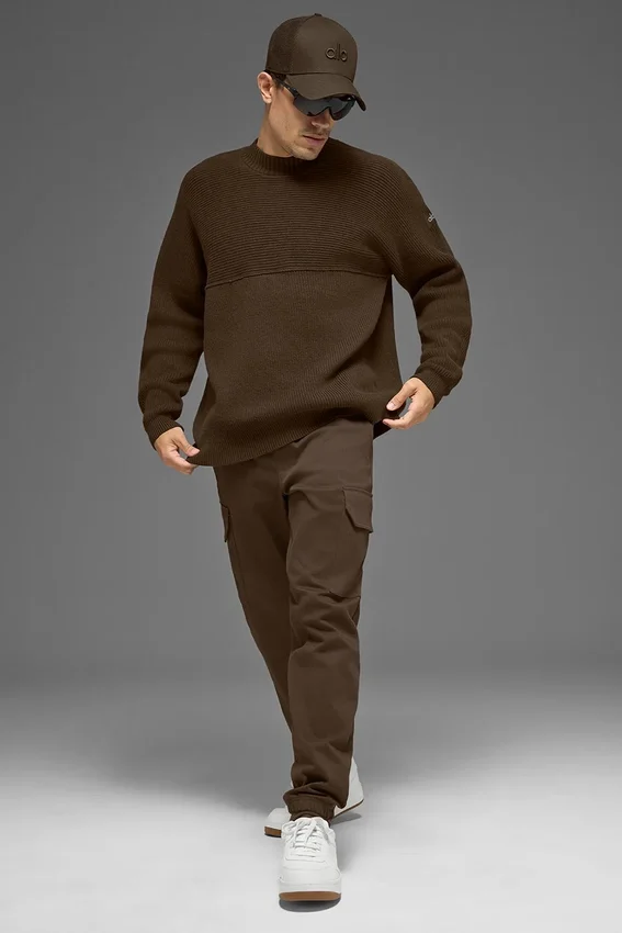 Domain Shift Rib Knit Stickat Crew – Espresso