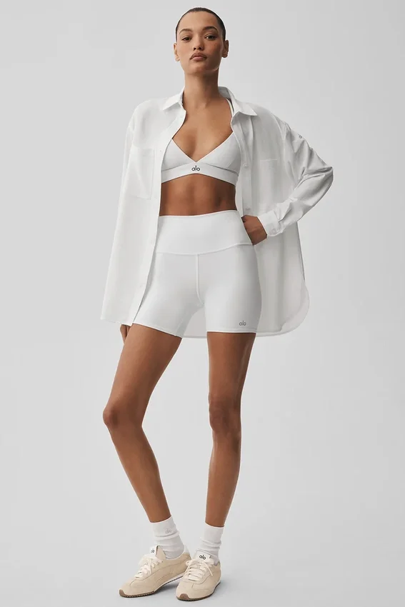 5" Airbrush-High-Waist Biker Short – Vit
