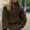 Dubbelsidig ulljacka i City Girl-stil – Espresso