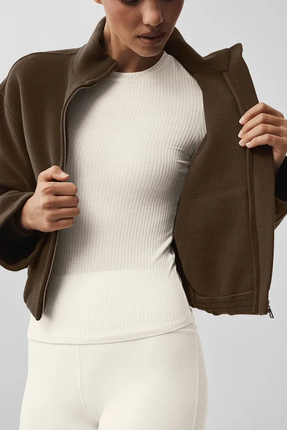 Dubbelsidig ulljacka i City Girl-stil – Espresso