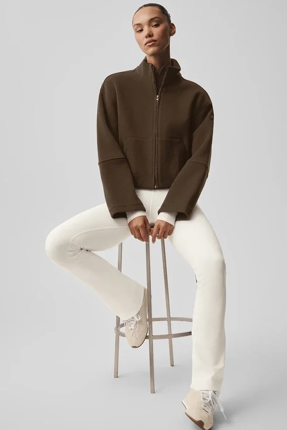 Dubbelsidig ulljacka i City Girl-stil – Espresso