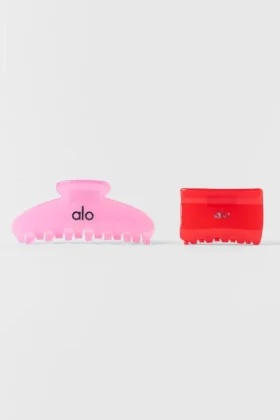 Effortless Claw Clip (2-pack) – Candy Heart Pink/Bright Red