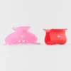 Effortless Claw Clip (2-pack) – Candy Heart Pink/Bright Red