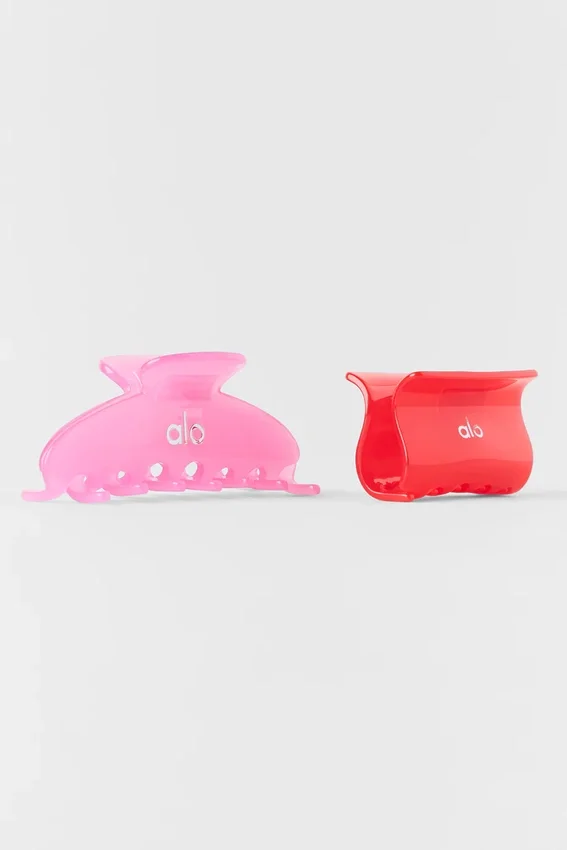 Effortless Claw Clip (2-pack) – Candy Heart Pink/Bright Red