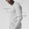 Elevate Waffle långärmad tröja – Athletic Heather Grey