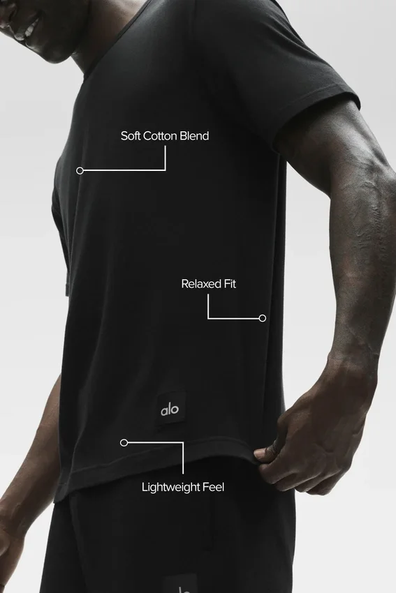 Essential kortärmad street-T-shirt – svart