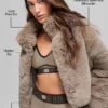 Faux Fur Allure-jacka – Oat
