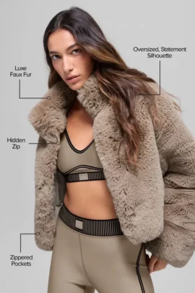 Faux Fur Allure-jacka – Oat