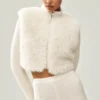 Faux Fur Cashmere Northstar Full Zip – Ivory