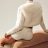 Faux Fur Cashmere Northstar Full Zip – Ivory