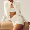 Faux Fur Cashmere Northstar Full Zip – Ivory