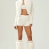 Faux Fur Cashmere Northstar Full Zip – Ivory