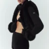 Faux Fur Cashmere Northstar Full Zip – Svart