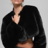 Faux Fur Chic kort jacka – svart