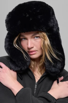 Faux Fur Starstruck Hattar – Black