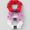 Fresh Mini-hårsnodd 3-pack – Ljusröd/Godisrosa/Vit