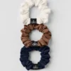 Fresh Mini-hårsnodd 3-pack – solkysst brunt/elfenben/marinblått