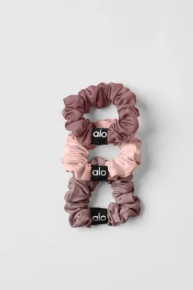 Fresh Mini-hårsnodd 3-pack – svamp/rosa kvarts/rökkvarts