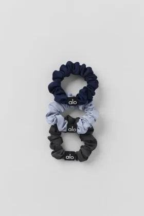Fresh Mini-hårsnodd 3-pack – vinterfrost/marinblå/antracit