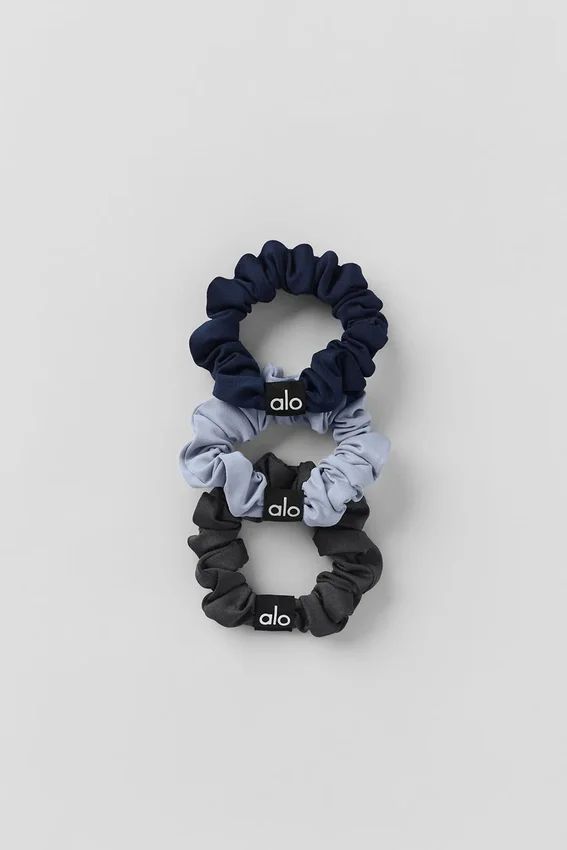 Fresh Mini-hårsnodd 3-pack – vinterfrost/marinblå/antracit
