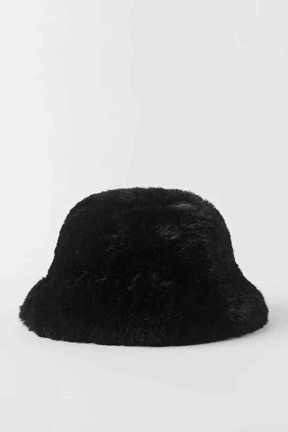 Fuskpäls-hatt i fuskpäls – Starstruck – Svart